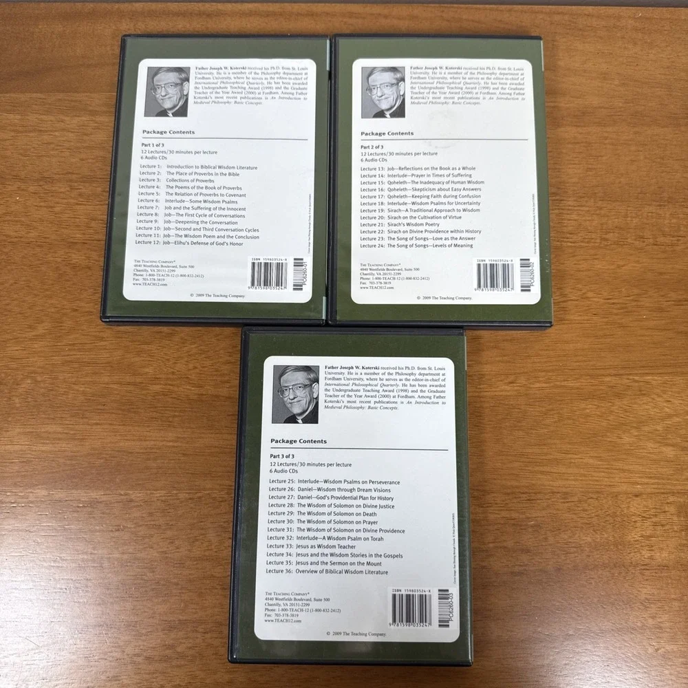 The Great Courses Religion Biblical Wisdom Literature Parts 1-3 DVD Set Koterski - Picture 2 of 14